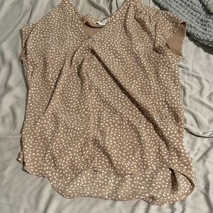 Elegant Beige Patterned Blouse